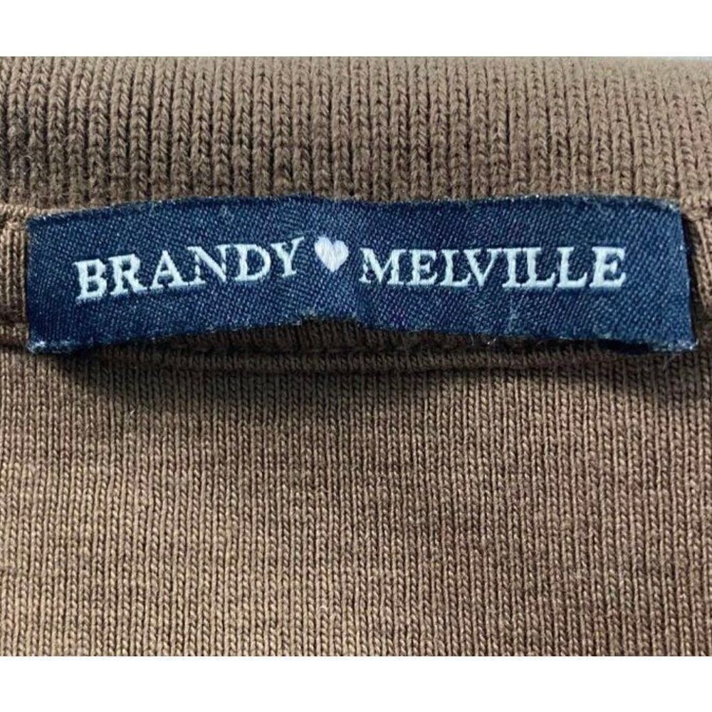 Brandy Melville Womens Brown Caroline Short Sleeve Button Front Collared Top OS - Picture 5 of 8